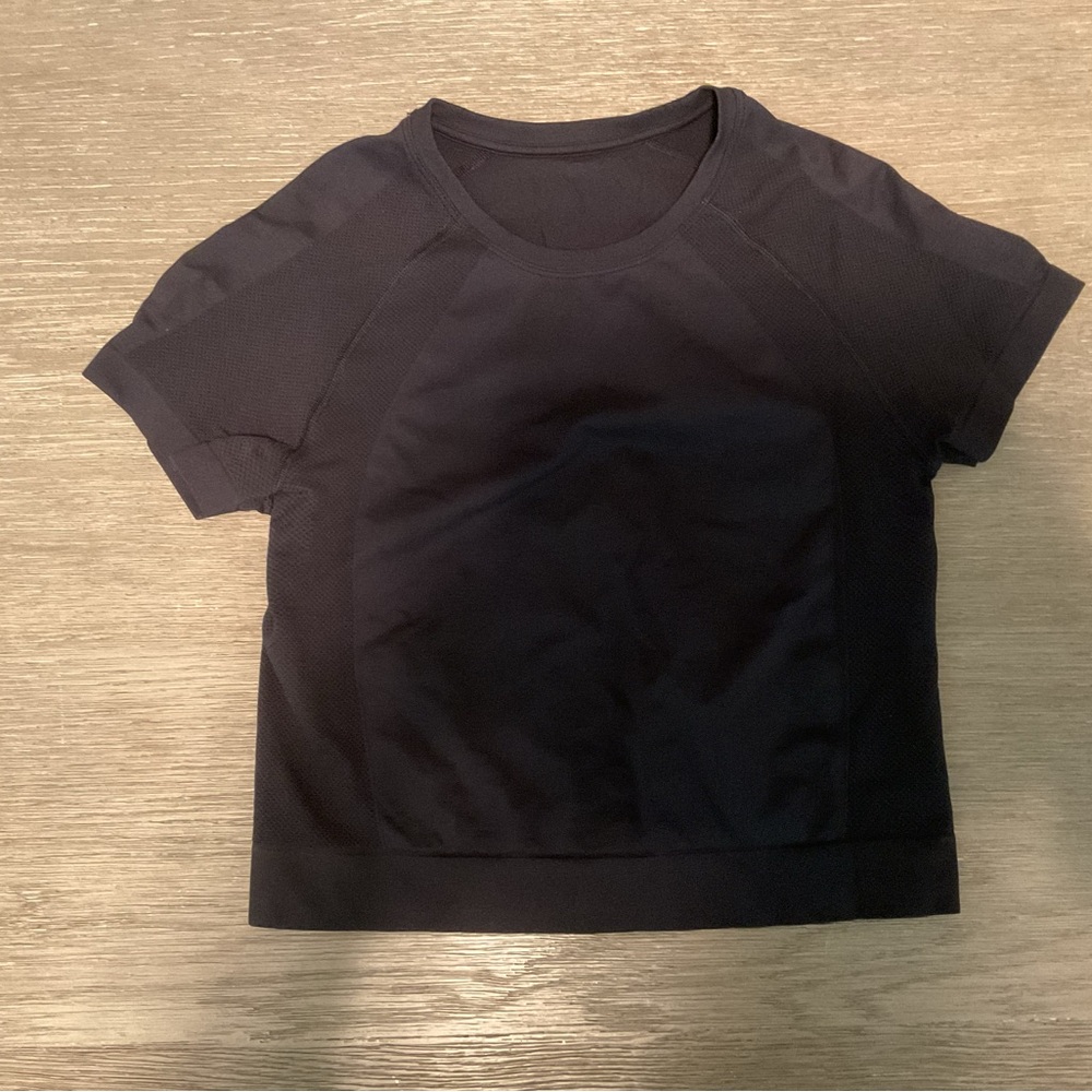 Sweaty Betty Black Fitted Crop T-Shirt